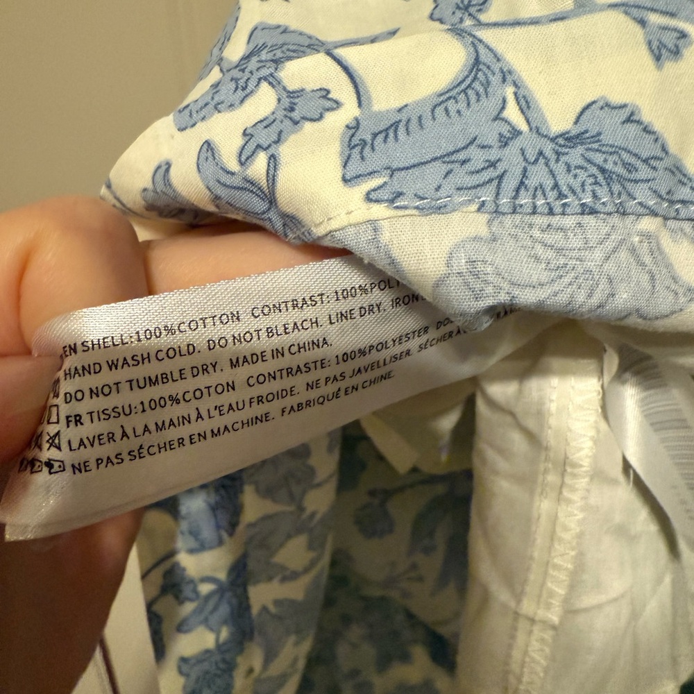 Baby Blue Floral Cotton Maxi Dress - Picture 6 of 6